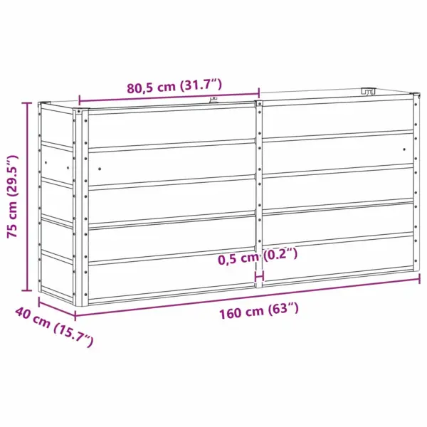 Terasest taimekast aeda ja terrassile, antratsiit, 160 x 40 x 75 cm – 7