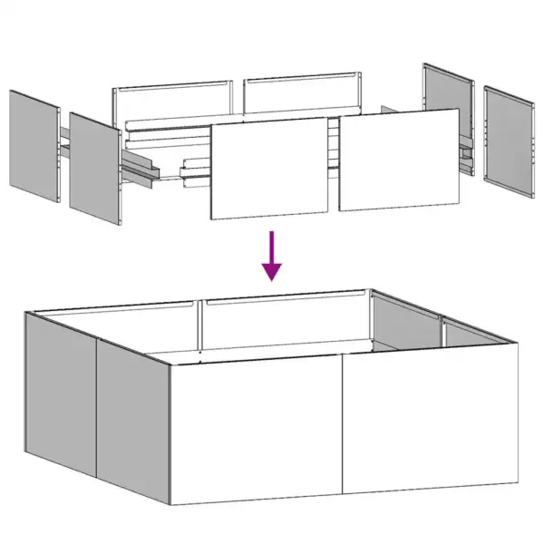 Terasest taimekast avatud põhjaga, antratsiithall, 100 x 100 x 30 cm – 6