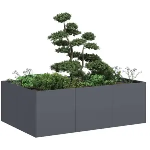 Külmvaltsitud terasest taimekast avatud põhjaga, antratsiithall, 120 x 80 x 40 cm