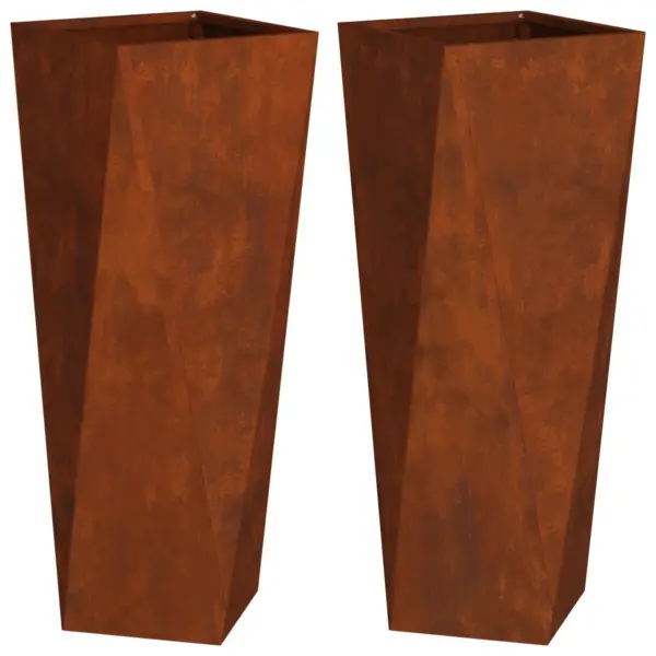 Kõrge terasest taimekast välitingimustesse, roostevärvi, 2 tk, 30 x 30 x 75 cm – 2