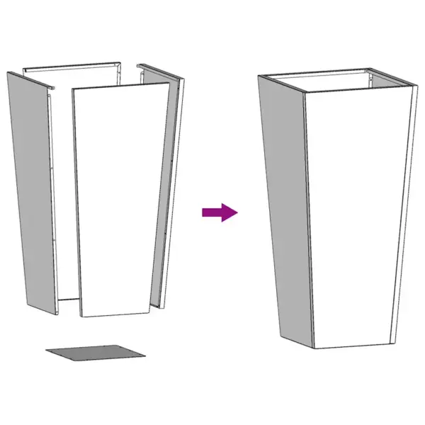 Kõrged ilmastikukindlast terasest taimekastid põhjaga, 2 tk, 35 x 35 x 75 cm – 11