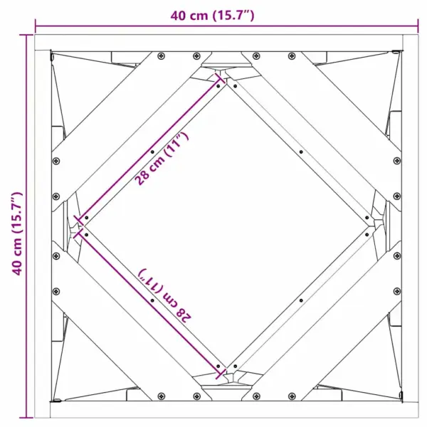 Terasest taimekastid 2 tk, antratsiit, 40 x 40 x 40 cm – 12