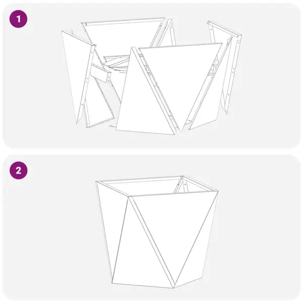 Terasest taimekastid, 2 tk, must, 30 x 30 x 30 cm – 9