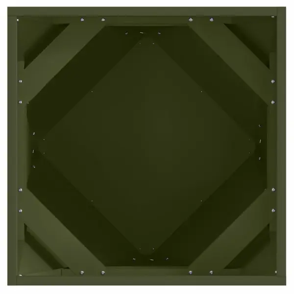 Ruudukujuline terasest taimekast, 2 tk, oliivroheline, 50 x 50 x 50 cm – 7