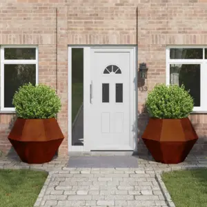 Terasest taimekastid 2 tk, roostetooni, 100 x 100 x 80 cm