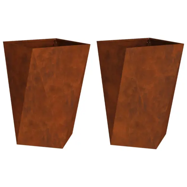Terasest taimekastid roostevärvi, 2 tk, 50 x 50 x 75 cm – 2