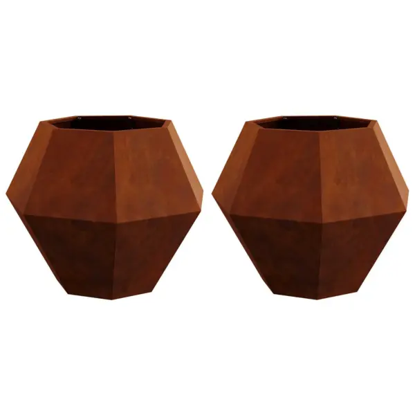 Terasest taimekastid, roostevärvi, 2 tk, 75 x 75 x 60 cm – 2