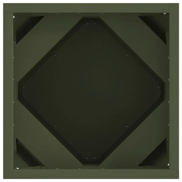 Ruudukujuline terasest taimekastide komplekt, 2 tk, oliiviroheline, 30 x 30 x 30 cm – 7