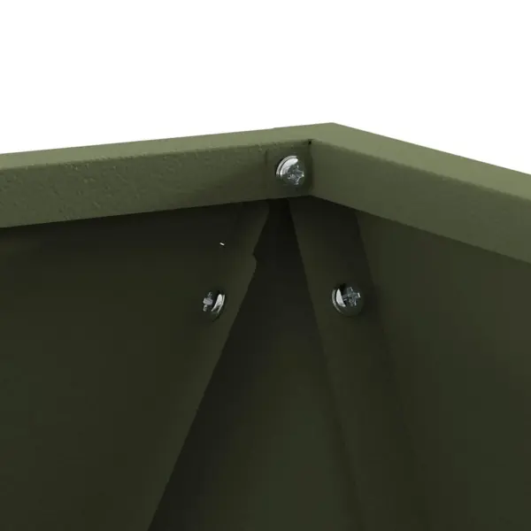 Ruudukujuline terasest taimekastide komplekt, 2 tk, oliiviroheline, 30 x 30 x 30 cm – 8