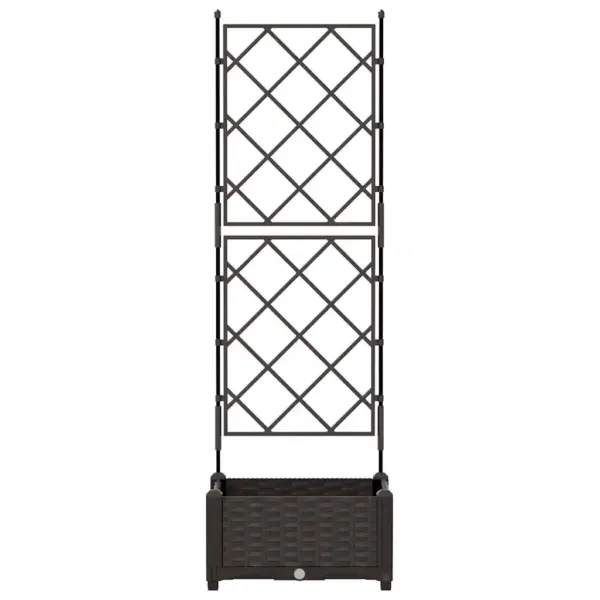 Pruun terasest trellisega aia istutuspott, 40 x 40 x 125,5 cm – 5