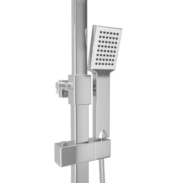 Termostaatiline kahe otsakuga dušikomplekt vihmadušiga, roostevaba teras, hõbedane, 120 cm – 6