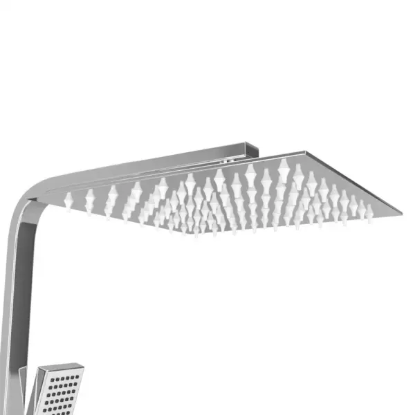 Termostaatiline kahe otsakuga dušikomplekt vihmadušiga, roostevaba teras, hõbedane, 120 cm – 8