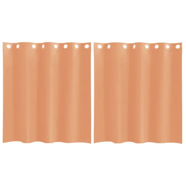 Poolläbipaistvad rõngastega voile kardinad, terrakota, 2 tk, 140 x 140 cm – 2