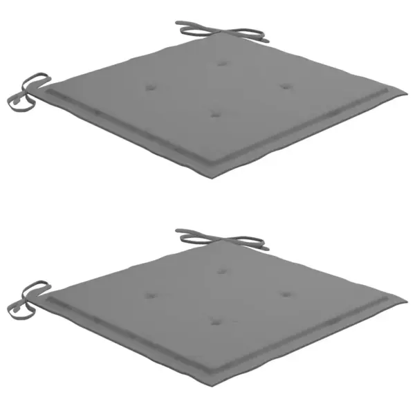Tiigipuust aiatoolid hallide istmepatjadega, 2 tk, 58 x 60 x 90 cm – 5