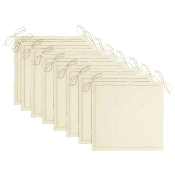 Tiigipuust aiatoolid kreemjate patjadega, 8 tk, 58 x 60 x 90 cm – 5