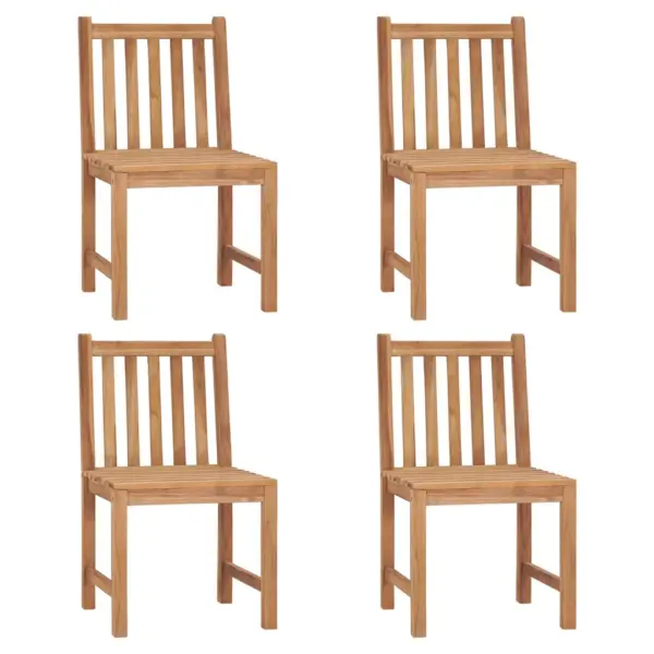 Tiigipuust aiatoolid halli ruudulise istmepadjaga, 4 tk, 50 x 53 x 90 cm – 2