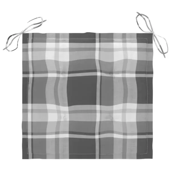 Tiigipuust aiatoolid halli ruudulise istmepadjaga, 4 tk, 50 x 53 x 90 cm – 10