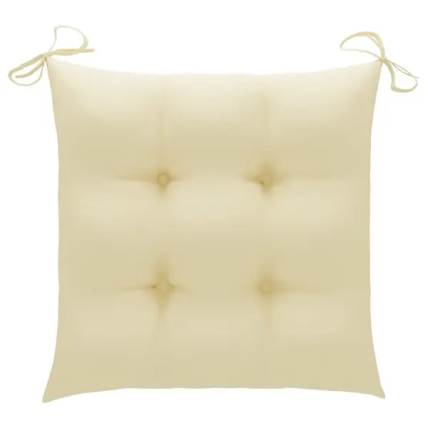 Tiigipuust aiatoolid istmepatjadega, 6 tk, kreemjasvalge, 50 x 53 x 90 cm – 9