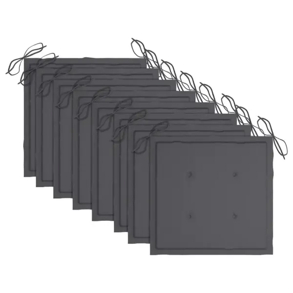 Tiigipuust aiatoolid antratsiithallide patjadega, 8 tk, 58 x 60 x 90 cm – 5