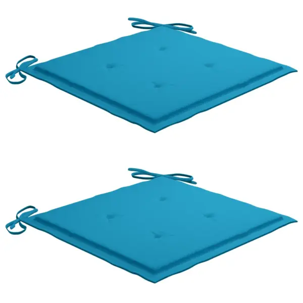 Tiigipuust aiatoolid siniste istmepatjadega, 2 tk, 58 x 60 x 90 cm – 5