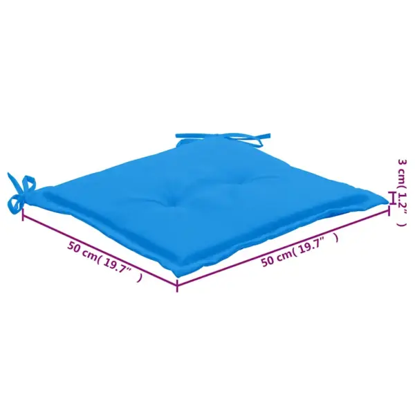Tiigipuust aiatoolid siniste patjadega, 4 tk, 50 x 53 x 90 cm – 13