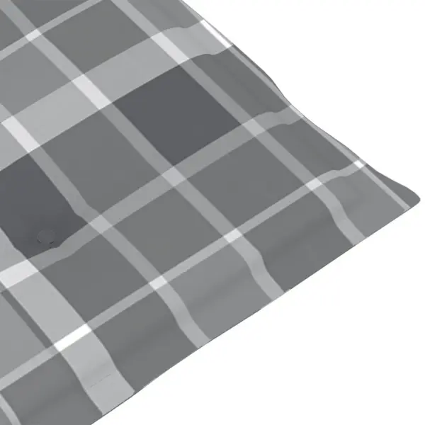 Allalastava seljatoega kokkupandavad tiigipuust aiatoolid patjadega, 8 tk, halli ruudumustriga – 10