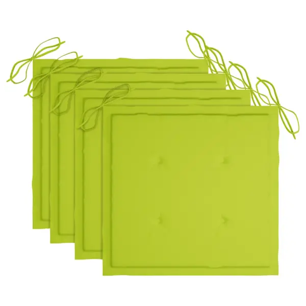 Kokkupandavad tiigipuust aiatoolid istmepatjadega, 4 tk, erkrohelised - 7