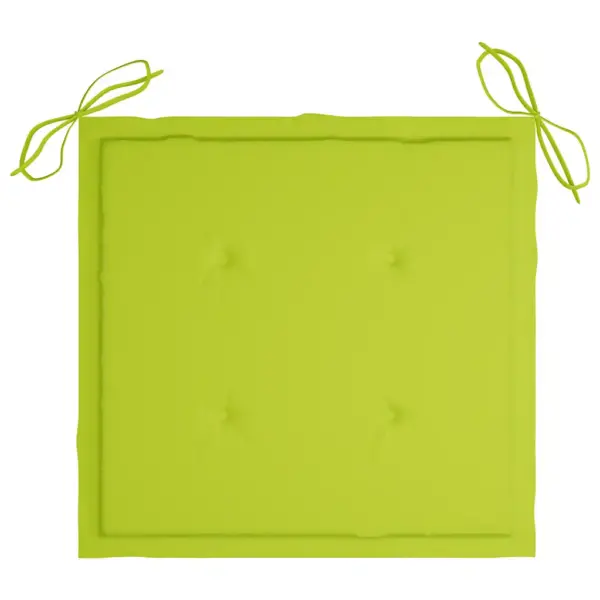 Kokkupandavad tiigipuust aiatoolid istmepatjadega, 4 tk, erkrohelised - 9