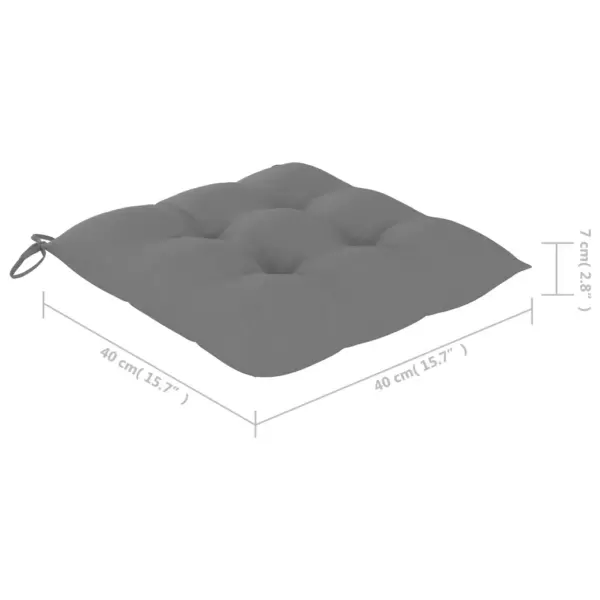 Kokkupandavad tiigipuust aiatoolid hallide istmepatjadega, 6 tk – 13
