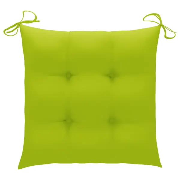 Kokkupandavad tiigipuust aiatoolid erkroheliste istmepatjadega, 4 tk – 6