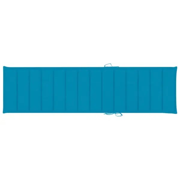 Tiigipuust ratastega päevitustool sinise istmepadjaga, reguleeritava seljatoega, 195 x 59,5 cm – 12