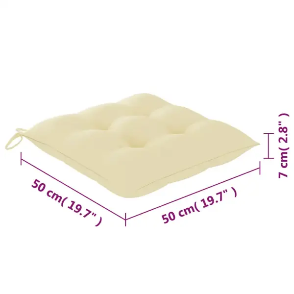 Virnastatavad tiigipuust aiasöögitoolid kreemikasvalgete patjadega, 4 tk – 13