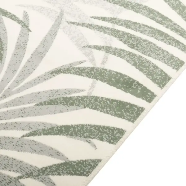 Madala karvaga toa- ja õuevaip lehemustriga, roheline, 190 x 300 cm – 4