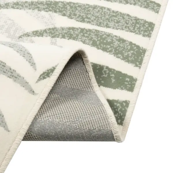 Madala karvaga toa- ja õuevaip lehemustriga, roheline, 190 x 300 cm – 5