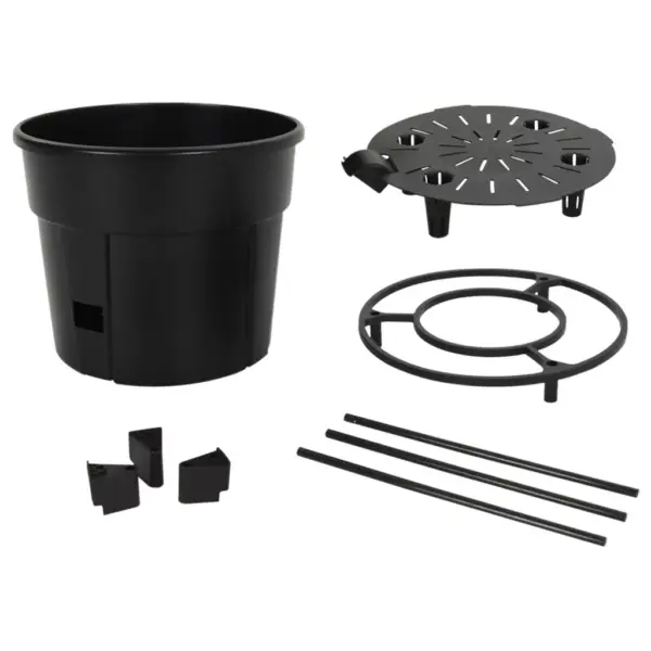 Tomatitaime kasvupott tugiraamiga, antratsiithall, Ø 39 x 150 cm, polüpropüleen – 5