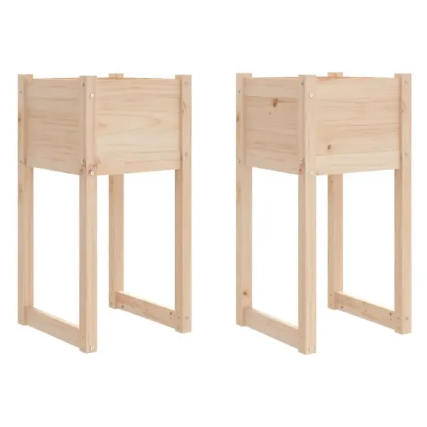 Töötlemata männipuidust taimekastid, 2 tk, 40 x 40 x 81 cm – 2