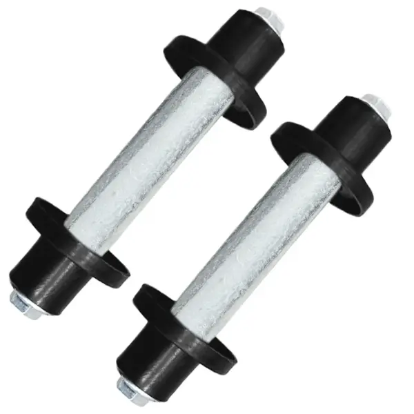 Torkekindlad aiakärurattad telgedega, 2 tk, 4.00–8, 390 x 90 mm, must PU rehv ja hõbedane metallvelg – 6