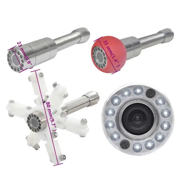 Kanalisatsioonitorude kontrollkaamera 30 m klaaskiudkaabliga, DVR-kontrollkarbi ja 7″ värvimonitoriga – 13