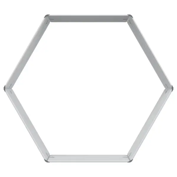 Kuusnurkne tõstetud aiapeenar puidu välimusega tsingitud terasest, 129 x 129 x 45 cm – 8