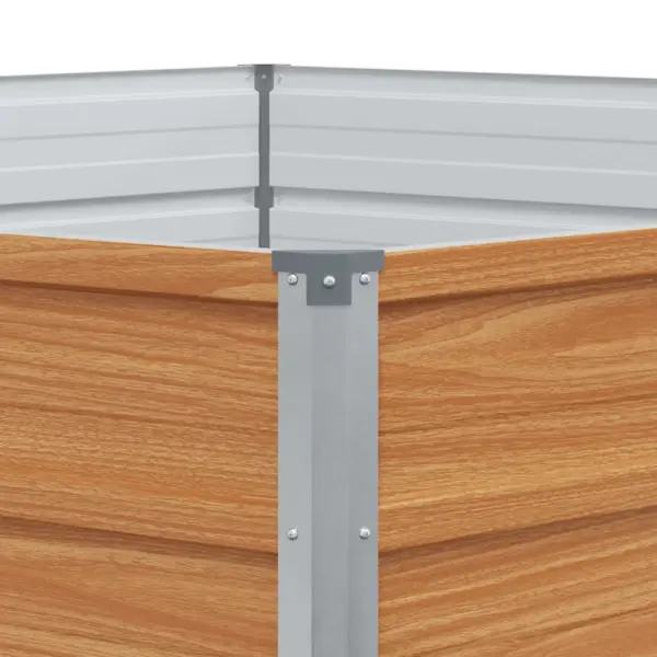 Kuusnurkne tõstetud aiapeenar puidu välimusega tsingitud terasest, 129 x 129 x 45 cm – 9