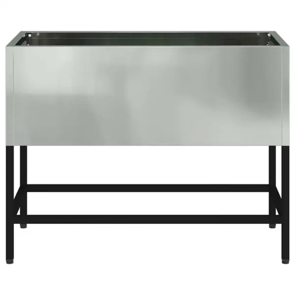 Tõstetud aiapeenar, hõbedane tsinkterasest, 60 x 26 x 45 cm – 5