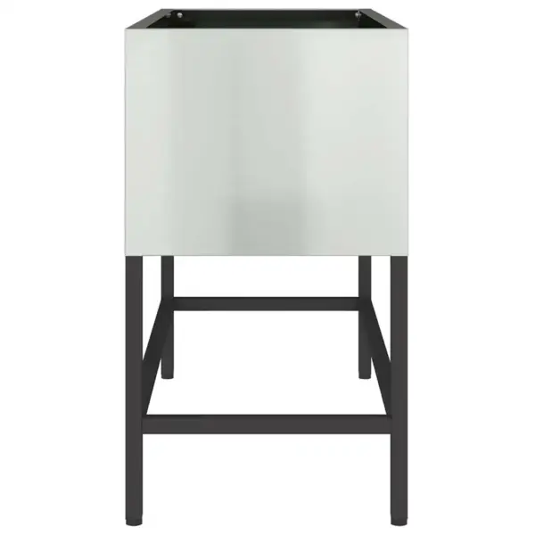 Tõstetud aiapeenar, hõbedane tsinkterasest, 60 x 26 x 45 cm – 6