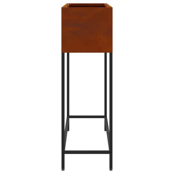 Tõstetud aiapott roostetooni terasest, 100 x 26 x 82 cm – 8
