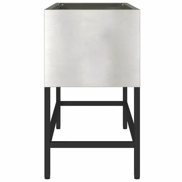 Tõstetud aiapott roostevabast terasest, hõbedane, 60 x 26 x 45 cm – 6