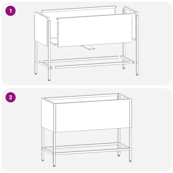 Tõstetud aiapott roostevabast terasest, hõbedane, 60 x 26 x 45 cm – 10