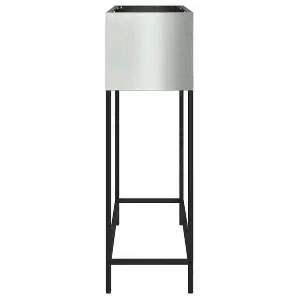 Tõstetud istutuskast aiataimedele, hõbedane tsingitud teras, 100 x 26 x 82 cm – 6