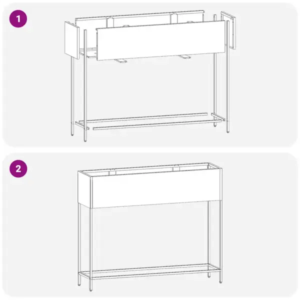 Tõstetud istutuskast aiataimedele, hõbedane tsingitud teras, 100 x 26 x 82 cm – 10