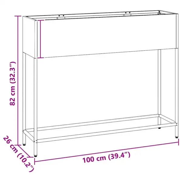 Tõstetud aiataimelava, must teras, 100 x 26 x 82 cm – 12