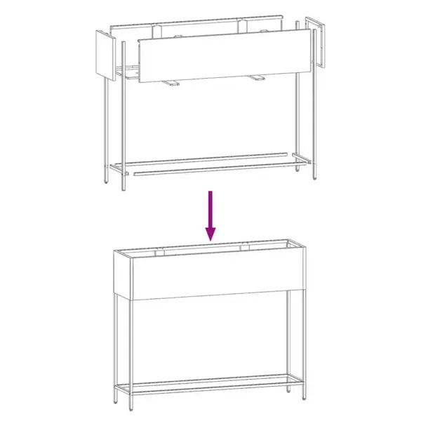 Tõstetud aiataimelava, must teras, 100 x 26 x 82 cm – 10