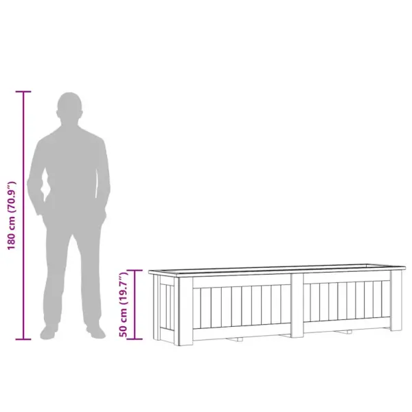 Tõstetud peenar aeda ja terrassile, roheimmutatud männipuidust, 196 x 50 x 50 cm – 11